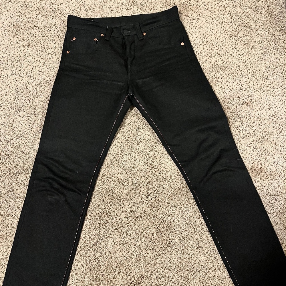Momotaro Black Tight Tapered 15.7 oz Denim